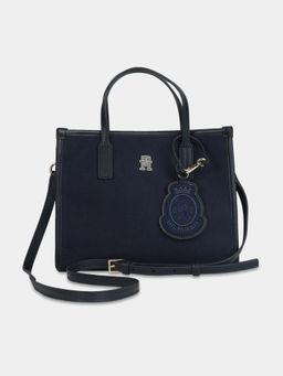 Tommy Hilfiger - Solid Navy Pu Handbag with Detachable Strap