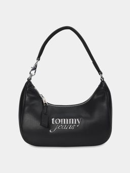 Tommy Hilfiger - Logo Black Pu Baguette Bag