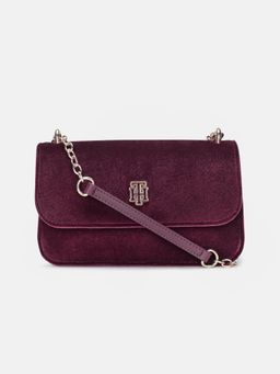 Tommy Hilfiger - Solid Wine Polyester Sling Bag