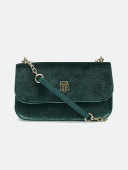 Tommy Hilfiger - Solid Green Polyester Sling Bag