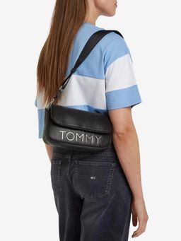 Tommy Hilfiger - Logo Black Pu Sling Bag