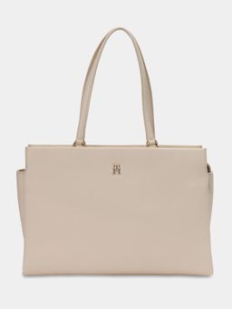 Tommy Hilfiger - Solid Beige Polyester Tote bag