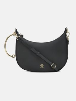 Tommy Hilfiger - Solid Black Polyester Sling Bag