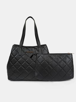 Accessorize London - Women's Black Arlet Shoulder Bag with Pouch