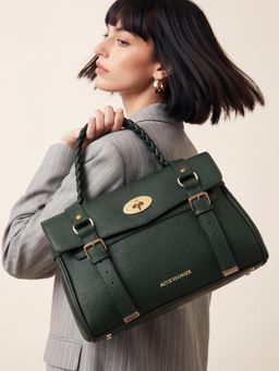 Accessorize London - Women's Green Nox Satchel Bag with Detachable Strap