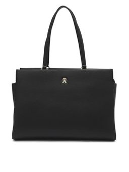 Tommy Hilfiger - Solid Black Polyester Tote Bag