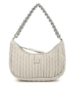 Tommy Hilfiger - Quilted Beige Pu Baguette Bag