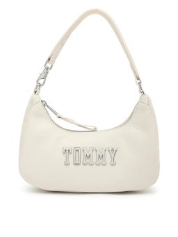 Tommy Hilfiger - Logo Off White Pu Crescent Handbag