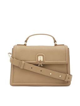 Tommy Hilfiger - Solid Beige Pu Bowling Sling Bag