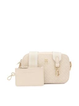 Tommy Hilfiger - Solid Black Pu Sling Bag with Pouch