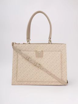 Tommy Hilfiger - Logo Beige Pu Handbag with Detachable Strap