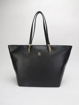 Tommy Hilfiger - Solid Black Pu Tote Bag