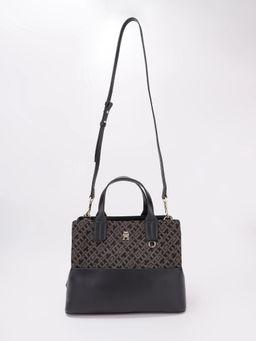 Tommy Hilfiger - Logo Brown Pu Handbag with Detachable Strap