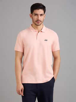 SKECHERS - Men Pink Solid Comfort Fit Polo T-Shirt