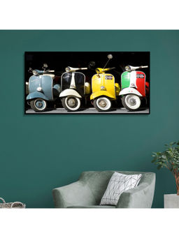 HomeTown - Simon Scooter Glossy Mdf Print Painting, Multicolor 100X50Cm