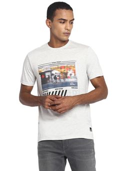 Lee - Men Grey Graphic Print Slim Fit T-shirt
