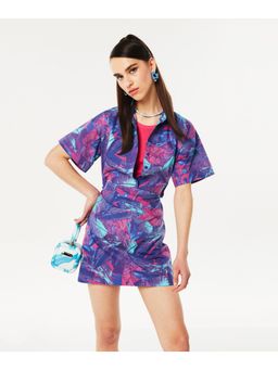 TWIST by Ipekyol - Mini Purple Printed Dress