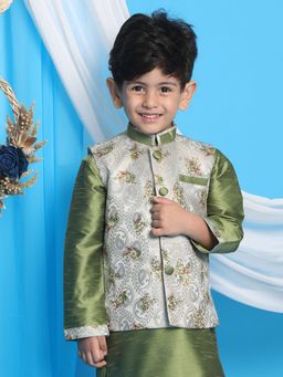 Vastramay - Boys Green Nehru Jacket