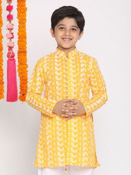 Vastramay - Boys Orange Chikankari Kurta