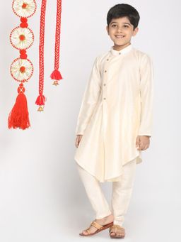 Vastramay - Boys Cream Kurta Pyjama (Set of 2)