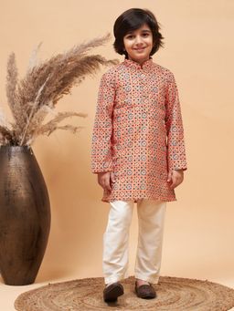 Vastramay - Boys Orange Kurta Pyjama (Set of 2)