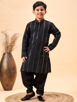 Vastramay - Boys Black Kurta Patiala (Set of 2)