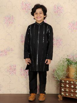 Vastramay - Boys Black Kurta Pyjama (Set of 2)