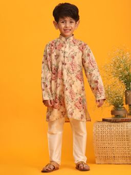Vastramay - Boys Brown Kurta Pyjama (Set of 2)