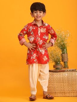 Vastramay - Boys Red Kurta Patiala (Set of 2)
