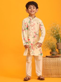 Vastramay - Boys Yellow Kurta Pyjama (Set of 2)