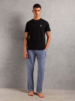U.S. POLO ASSN. - Solid Cotton Black T-Shirt with Pyjama
