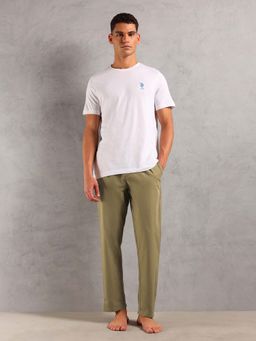 U.S. POLO ASSN. - Solid Cotton White T-Shirt with Pyjama