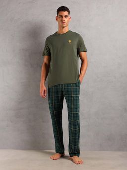 U.S. POLO ASSN. - Solid Cotton Green T-Shirt with Pyjama
