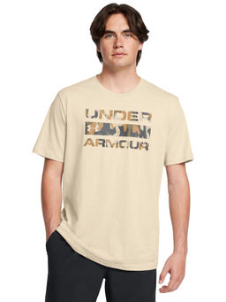 Under Armour - UA STACKED LOGO FILL Brown Half Sleeves T-Shirt