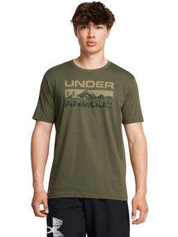 Under Armour - UA STACKED LOGO FILL Green Half Sleeves T-Shirt
