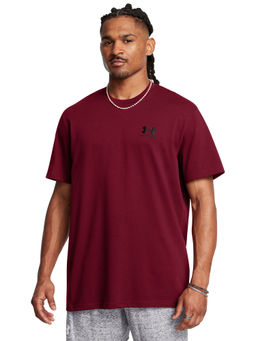 Under Armour - UA LOGO EMB HEAVYWEIGHT Red Half Sleeves T-Shirt