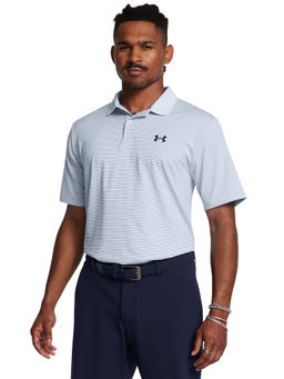 Under Armour - UA Perf 3.0 Stripe Blue Half Sleeves Polo T-Shirt
