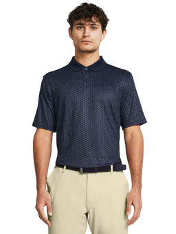 Under Armour - UA Perf 3.0 Printed Blue Half Sleeves Polo T-Shirt