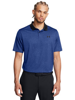 Under Armour - UA Perf 3.0 Printed Blue Half Sleeves Polo T-Shirt