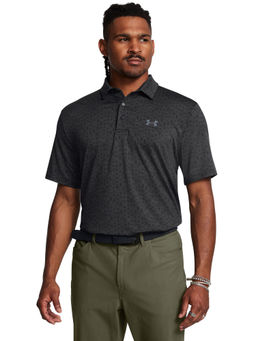 Under Armour - UA Playoff 3.0 Printed Grey Half Sleeves Polo T-Shirt