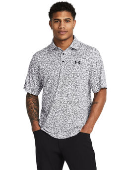 Under Armour - UA Playoff 3.0 Printed White Half Sleeves Polo T-Shirt