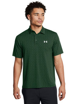 Under Armour - UA Playoff 3.0 Printed Green Half Sleeves Polo T-Shirt