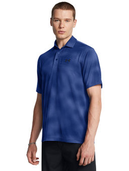 Under Armour - UA Playoff 3.0 Printed Blue Half Sleeves Polo T-Shirt