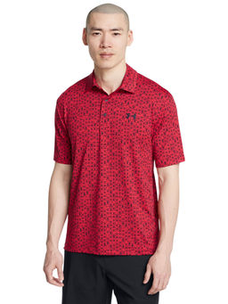 Under Armour - UA Playoff 3.0 Printed Red Half Sleeves Polo T-Shirt