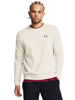 Under Armour - UA Unstoppable Fleece Crew Off White Full Sleeves Sweatshirt
