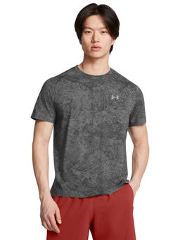 Under Armour - UA LAUNCH ELITE WASH Grey Half Sleeves T-Shirt