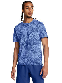 Under Armour - UA LAUNCH ELITE WASH Blue Half Sleeves T-Shirt