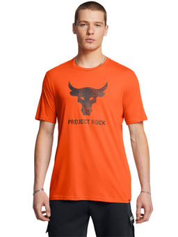 Under Armour - UA Project Rock Brahma Bull Orange Half Sleeves T-Shirt