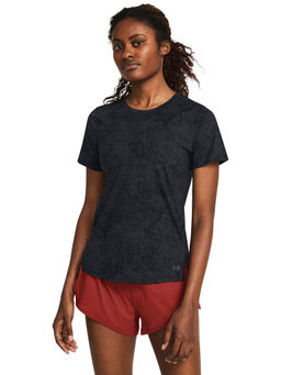 Under Armour - UA Launch Elite Printed Black Half Sleeves T-Shirt