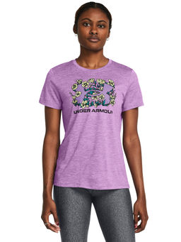 Under Armour - UA Tech Twist Flower Purple Half Sleeves T-Shirt